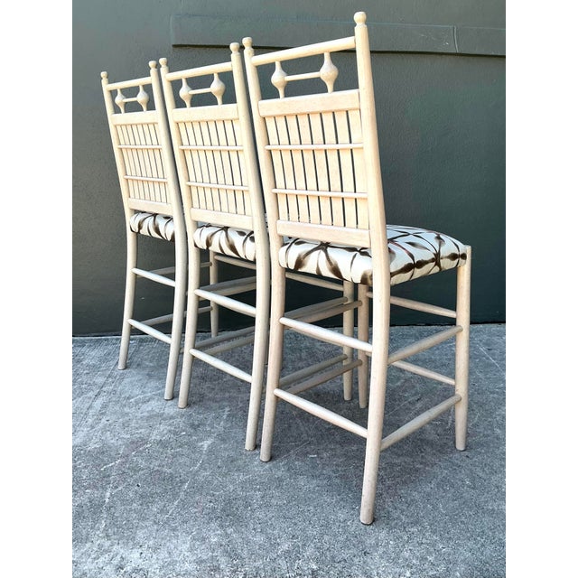 Vintage Slat Bar Stools - Set of 3 For Sale - Image 10 of 12