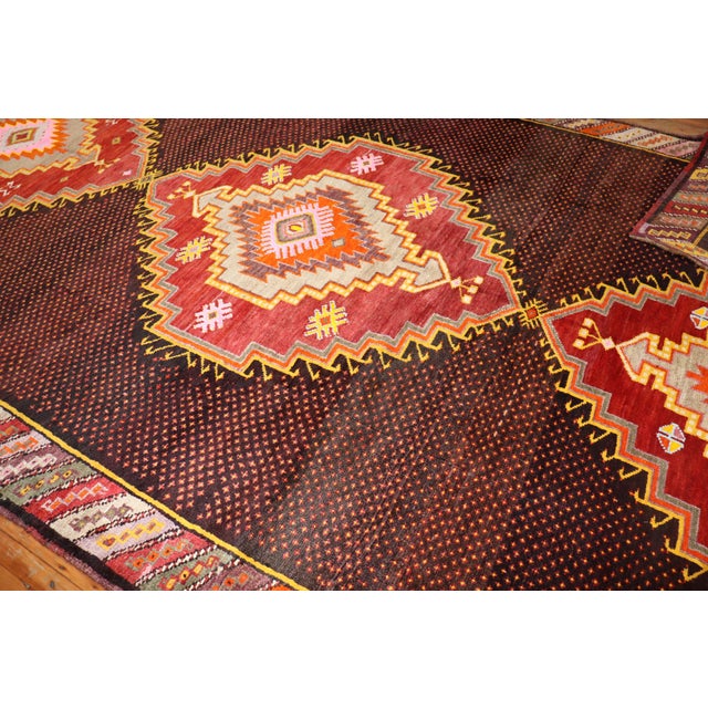 20th Century Zabihi Collection Wild Colorful Turkish Kars Anatolian Corridor Rug For Sale - Image 12 of 12