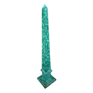 Large Italian Malachite Obelisk, 1970s For Sale