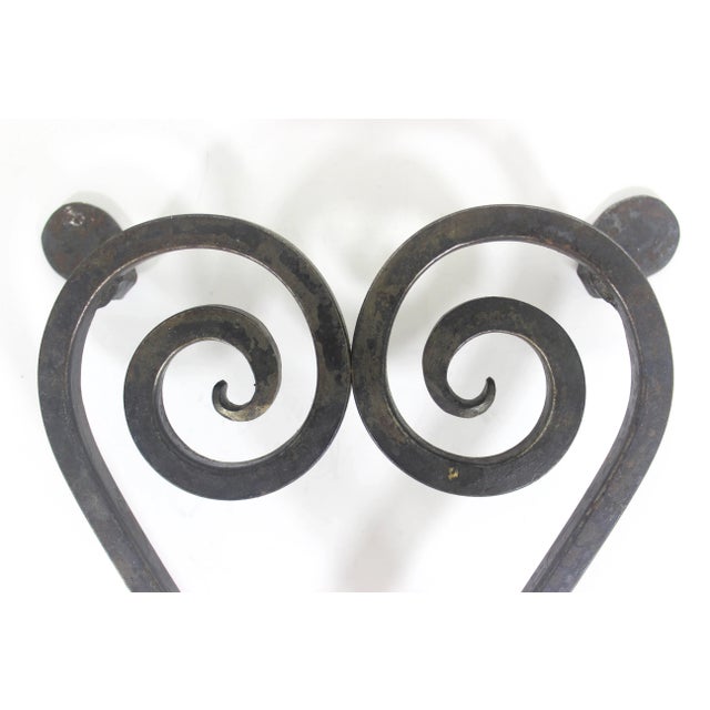 Vintage Wrought Iron Heart Shaped Trivet, Kettle Stand For Sale - Image 6 of 8