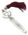 Vintage Italian Silver 800 Bookmark with Red Tassel by Nicchi, Arezzo, 1980s For Sale