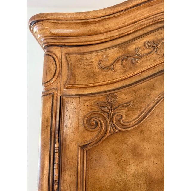 Wood Late 20th Century Drexel Heritage “Old World” French Provincial Carved Armoire / Wardrobe For Sale - Image 7 of 12