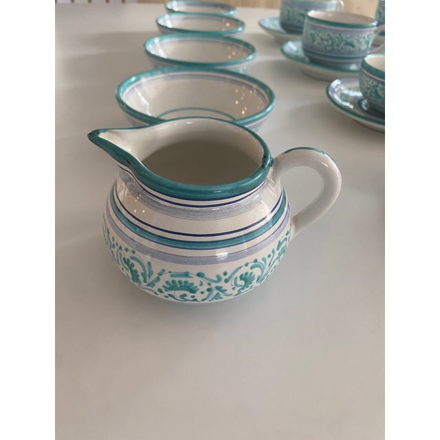 Cerámica Made in Italy Tea/Coffee Set With Bowls and Creamer For Sale - Image 4 of 12