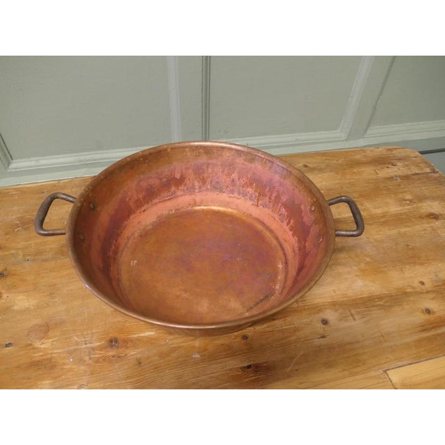 Large 19th Century Double Handled Copper Preserving Pan, 1920 For Sale - Image 4 of 5