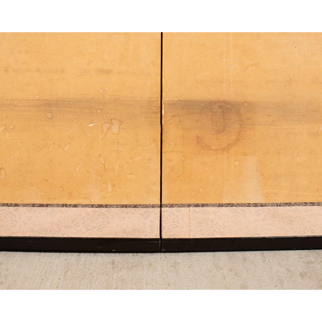 Japanese Meiji Four Panel Screen Ducks and Geese in Flight For Sale - Image 12 of 18