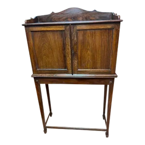 Antique 19th Century Solid Rosewood Cabinet on Stand. Two Parts