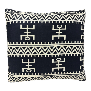 African Custom Made Black and White Kente Cloth Pillow 20"