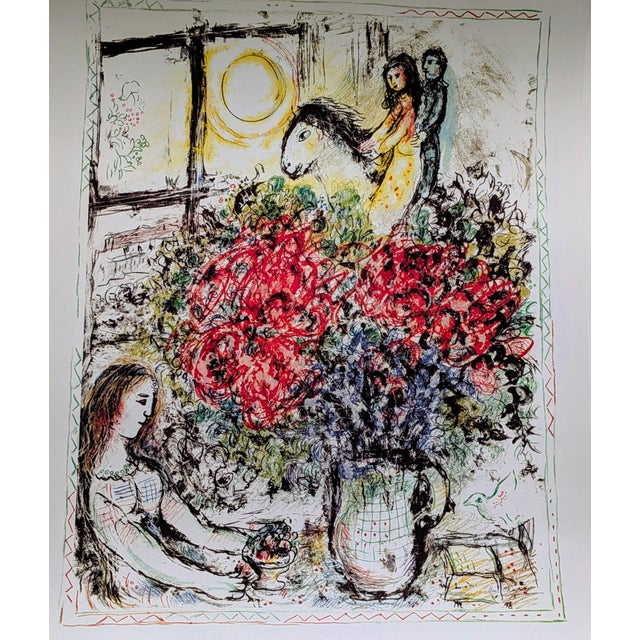 Marc Chagall - La Chevauchee - Large Original lithographic poster, signed in the plate lower right. Printed for Chagall...