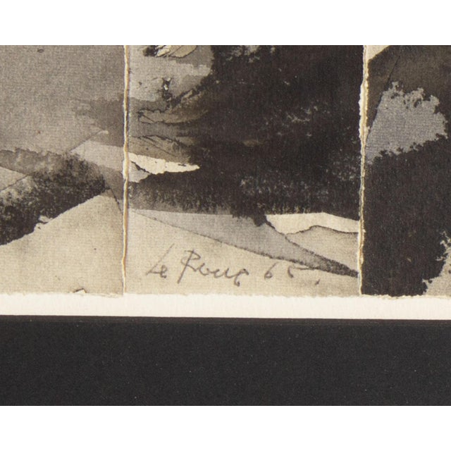 Abstract 1960s Abstract Watercolor Painting by Le Rouse For Sale - Image 3 of 8