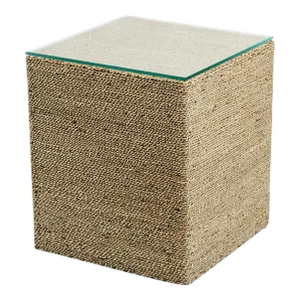 Coastal Contemporary Square Seagrass Rope Side Table