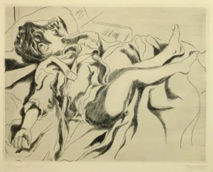 Vintage French Engraving "Sweet Slumber"