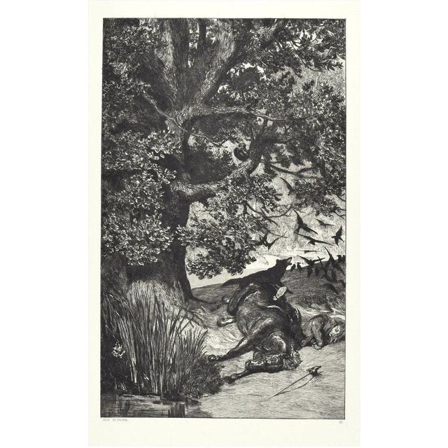 Fallen Knight - Original Etching by M. Klinger - 1881 1881 For Sale - Image 3 of 3