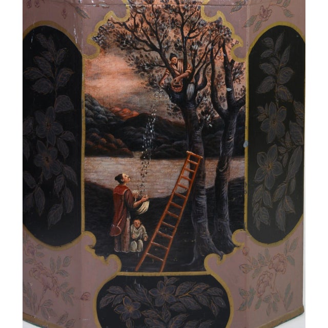 1980s Vintage Hand-Painted English-Style Chinese Export Tea Caddy Table Lamp - a Pair For Sale - Image 5 of 12
