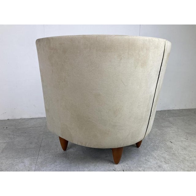 Wood Vintage Highback Lounge Chair attributed to Ligne Roset, 1990s For Sale - Image 7 of 13