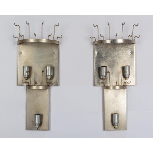 1970s Glass and Silver Venini Sconces - a Pair For Sale - Image 9 of 12