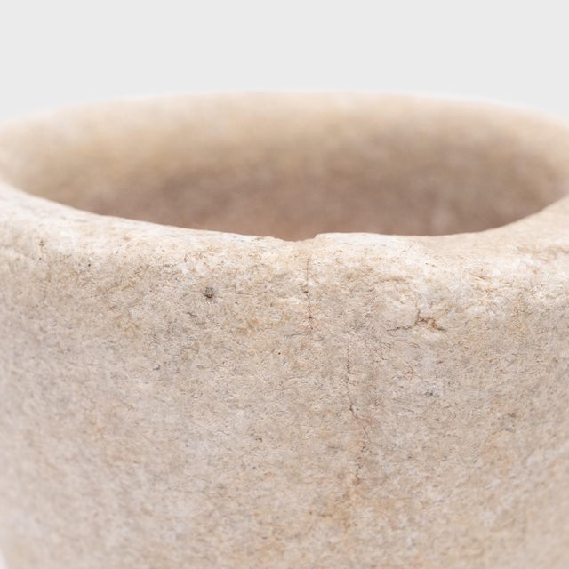 Chinese Vintage Chinese Chiseled Marble Kitchen Mortar, Early 20th Century For Sale - Image 3 of 3