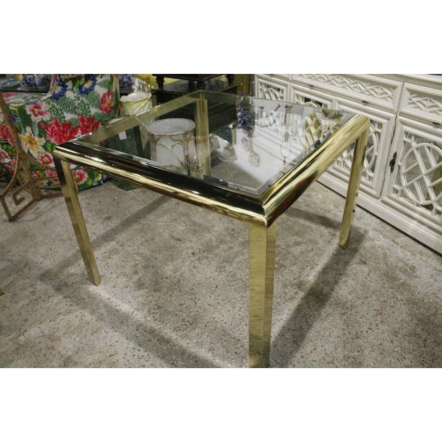 Metal Vintage Design Institute of America DIA Brass Dining Table Game Table For Sale - Image 7 of 11