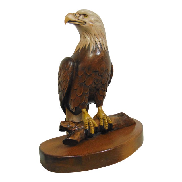 Hand Carved American Bald Eagle Statue Chairish