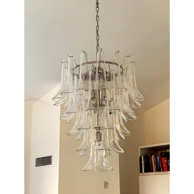 Contemporary Transparent "Selle" Murano Glass Chandelier For Sale - Image 13 of 13