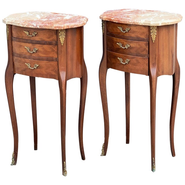 French Inlaid Nightstands - a Pair For Sale - Image 13 of 13