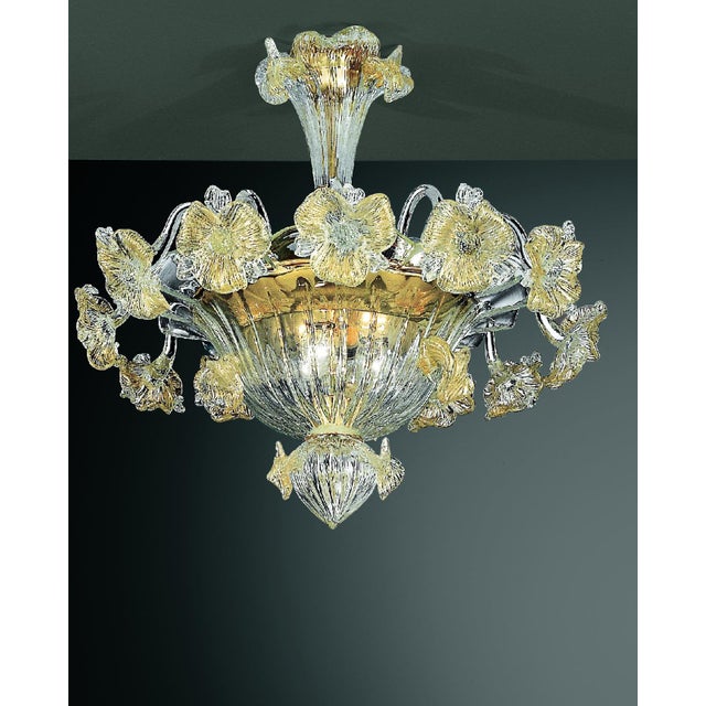 2020s Venetian Floreal Gold Murano Glass Flush Mount For Sale - Image 5 of 5