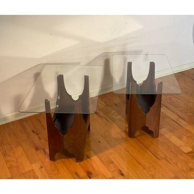 Harvey Probber 60s Original Harvey Probber Mid Century Modern Glass Top Side Tables - A Pair For Sale - Image 4 of 12