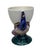 Art Deco French Majolica Peacock Egg Cup Sarreguemines Circa 1920 For Sale - Image 3 of 9
