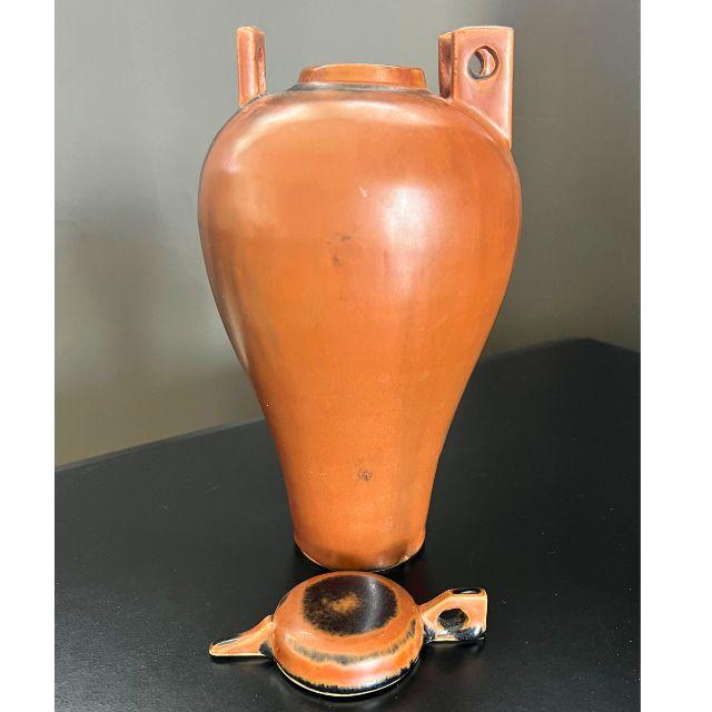Mid-Century Hand-Crafted Pottery Jug/Urn With Lid For Sale - Image 10 of 12