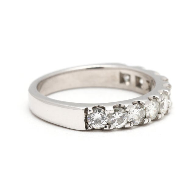 Modern 1ctw Diamond Band Ring, 14k White Gold, Ring Size 6, Stackable For Sale - Image 3 of 6