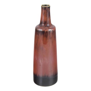 Cylindrical Vase with Reddish-Brown Glaze by Carl-Harry Stålhane for Rörstrand For Sale