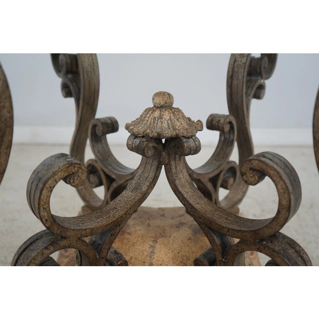 Round Beveled Glass Top European Style Dining Center Table For Sale - Image 4 of 12