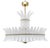 Art Deco Italian Murano Glass Feather Chandelier with Brass Details, 2000 For Sale