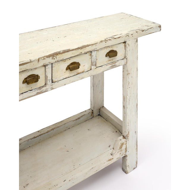Wood Painted French Chestnut Worktable, Console, Circa 1930 For Sale - Image 7 of 9