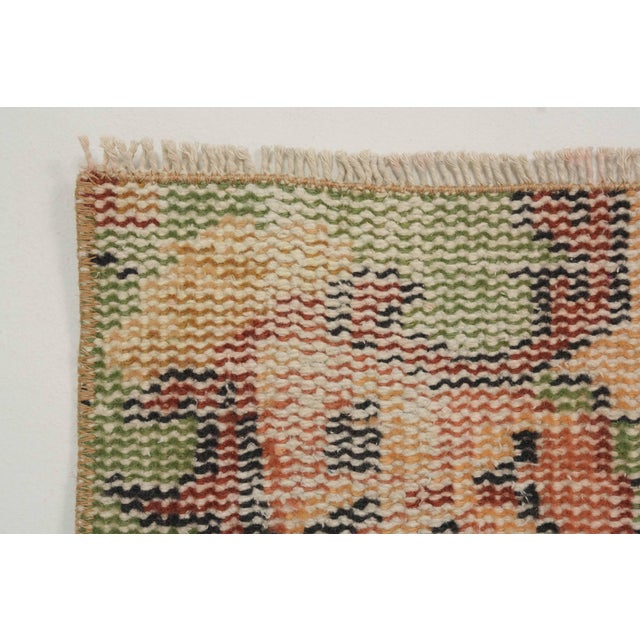 1970s Vintage Turkish Handmade Wool Cotton Peach Area Rug For Sale - Image 12 of 12
