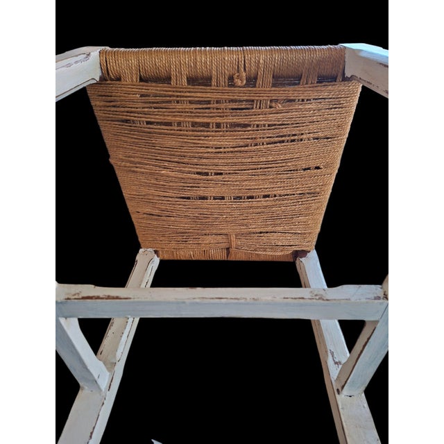 Vintage Wood Chairs with Rope Seats, 1960s, Set of 6 For Sale - Image 6 of 18