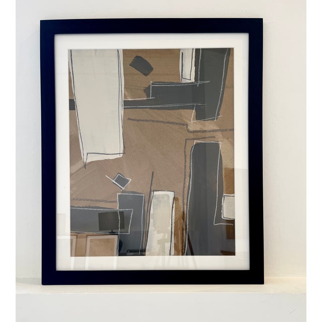 Contemporary Untitled #26, Framed Abstract Mixed Media, Neutral Minimalist Wall Art For Sale - Image 3 of 5