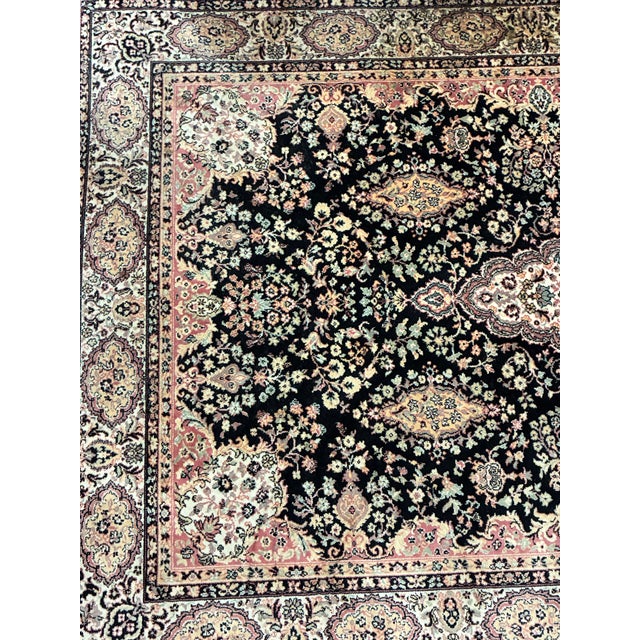 Mid 20th Century Hand-Knotted Oriental Wool Rug, Floral Medallion Design For Sale - Image 5 of 6