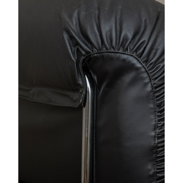 Italian Leather and Chrome Lounge Chairs, 1980s, Set of 3 For Sale - Image 15 of 18