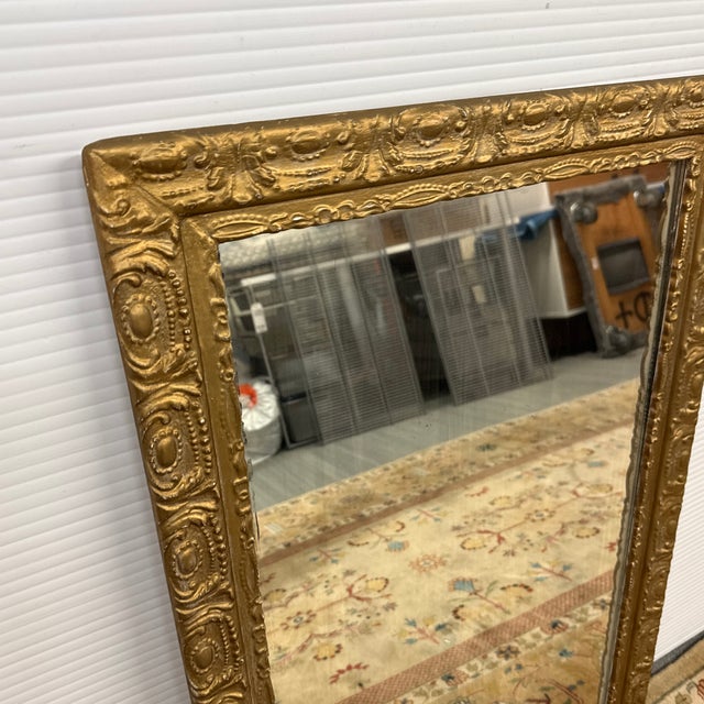 Golden Gilt Wood Wall Mirror For Sale - Image 12 of 12