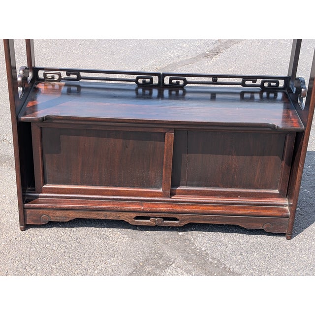 Chinese Early 20th Century Chinese Carved Wooden Display Cabinet/ Console Table For Sale - Image 3 of 9