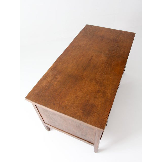 Antique Arts & Crafts Oak Desk For Sale - Image 10 of 18