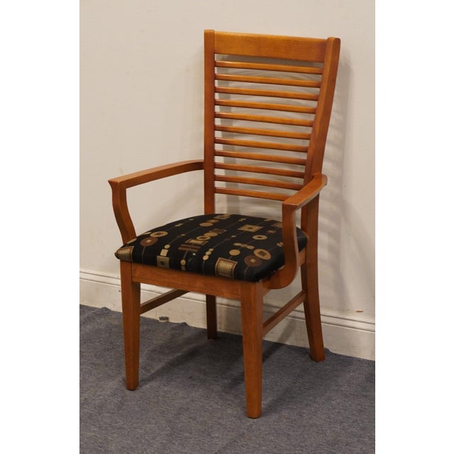 Bassett Bassett Furniture Cherry Contemporary Mission Style Dining Arm Chair For Sale - Image 4 of 9
