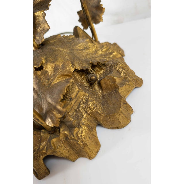 19th Century Electrified Floral Poppy Flower Bronze Candelabra Table Lamp For Sale - Image 16 of 18
