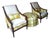 Sam Moore Green & Beige Chairs & Ottoman For Sale