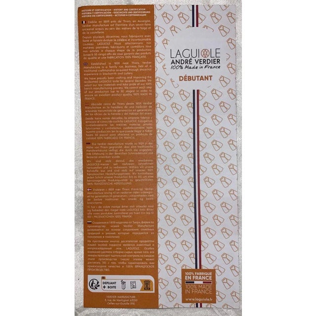 Laguiole Set of 6 French Andre Verdier Laguiole Steak Knives Black Color For Sale - Image 4 of 5