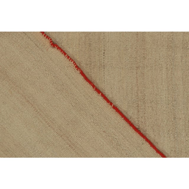 Vintage Plain Kilim in Beige-Brown Striations, Solid Hues For Sale In New York - Image 6 of 7