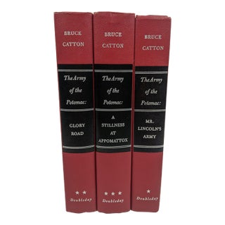 Vintage Bruce Catton Civil War Army of the Potomac Trilogy, Red & Black, Set of 3 For Sale