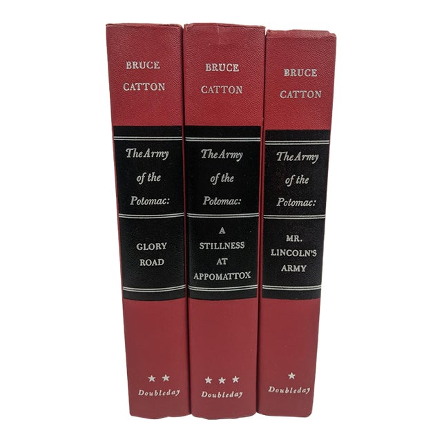 Vintage Bruce Catton Civil War Army of the Potomac Trilogy, Red & Black, Set of 3 For Sale