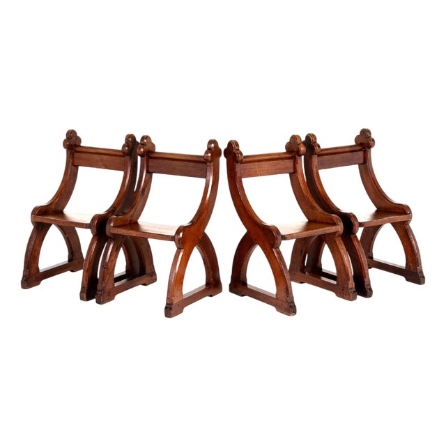 Gothic Revival Altar Chairs, Set of 4 For Sale