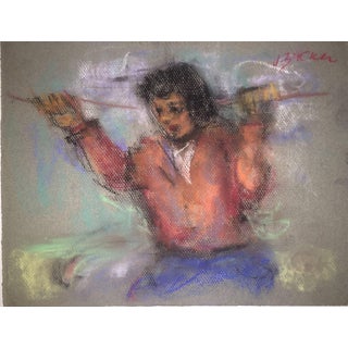 Jacques (Jakub) Zucker, Pastel Drawing Polish Ecole D'Paris WPA Female Equestrienne For Sale